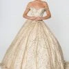 Elizabeth K - GL2831 Off Shoulder Glitter Mesh Ballgown