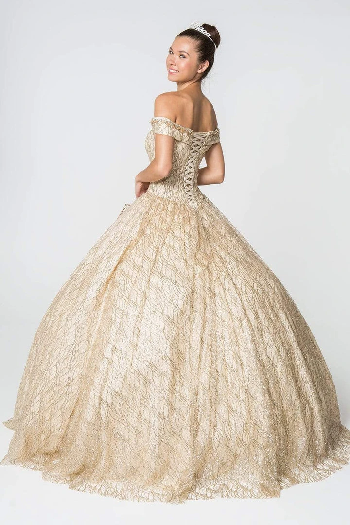 Elizabeth K - GL2832 Foldover Off Shoulder Glitter Ballgown 4 Elizabeth K - GL2832 Foldover Off Shoulder Glitter Ballgown