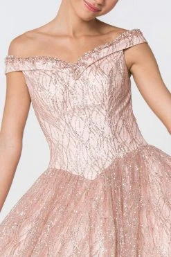 Elizabeth K - GL2832 Foldover Off Shoulder Glitter Ballgown 13 Elizabeth K - GL2832 Foldover Off Shoulder Glitter Ballgown