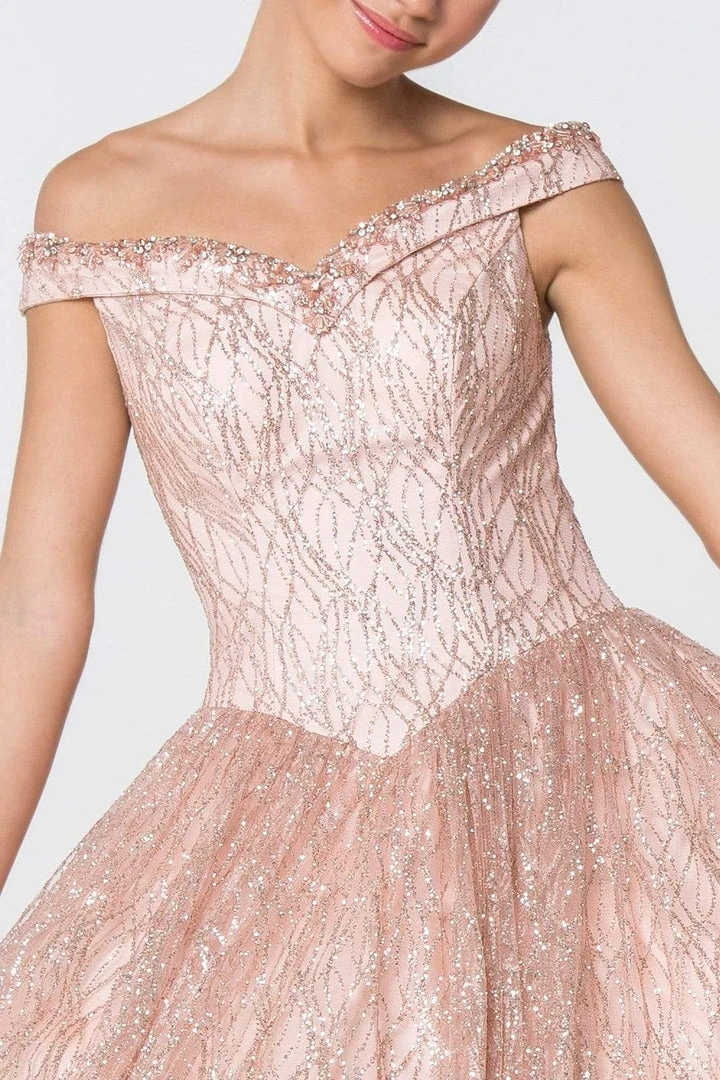 Elizabeth K - GL2832 Foldover Off Shoulder Glitter Ballgown 8 Elizabeth K - GL2832 Foldover Off Shoulder Glitter Ballgown