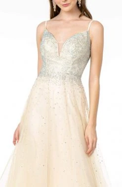 Elizabeth K - GL2891 Beaded Bodice Illusion Deep V-Neck Long Dress 17 Elizabeth K - GL2891 Beaded Bodice Illusion Deep V-Neck Long Dress