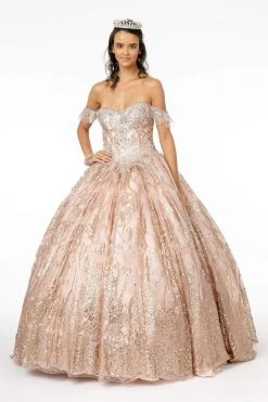 Elizabeth K - GL2913 Glitter Embellished Off-Shoulder Ballgown 10 Elizabeth K - GL2913 Glitter Embellished Off-Shoulder Ballgown