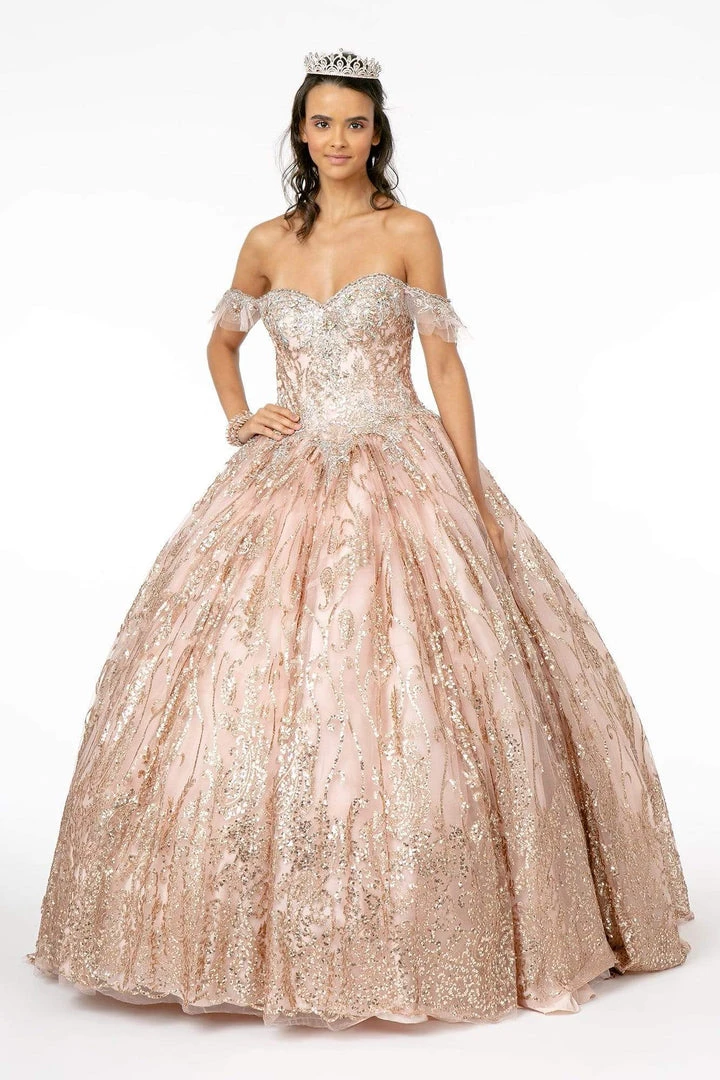 Elizabeth K - GL2913 Glitter Embellished Off-Shoulder Ballgown 5 Elizabeth K - GL2913 Glitter Embellished Off-Shoulder Ballgown