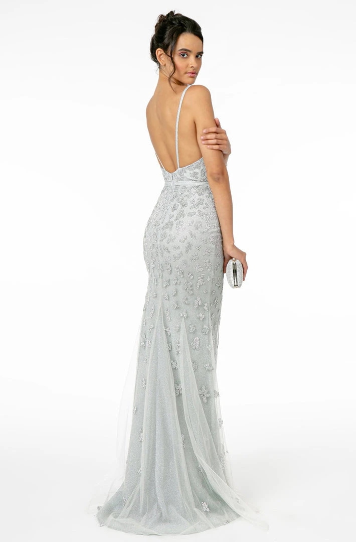 Elizabeth K - GL2917 Illusion Deep V-Neck Glitter Mesh Long Gown 4 Elizabeth K - GL2917 Illusion Deep V-Neck Glitter Mesh Long Gown