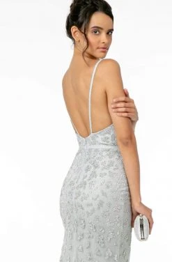 Elizabeth K - GL2917 Illusion Deep V-Neck Glitter Mesh Long Gown 13 Elizabeth K - GL2917 Illusion Deep V-Neck Glitter Mesh Long Gown