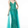 Elizabeth K - GL2924 Illusion Deep V-Neck Glitter Mesh Mermaid Gown 2 Elizabeth K - GL2924 Illusion Deep V-Neck Glitter Mesh Mermaid Gown