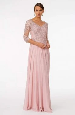 Elizabeth K - GL2925 Embroidered V-Neck A-Line Dress 8 Elizabeth K - GL2925 Embroidered V-Neck A-Line Dress