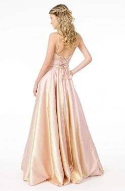 Elizabeth K - GL2951 Plunging V-Neckline A-Line Gown