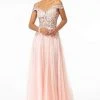 Elizabeth K - GL2953 Embroidered Off-Shoulder Mesh A-Line Gown 1 Elizabeth K - GL2953 Embroidered Off-Shoulder Mesh A-Line Gown