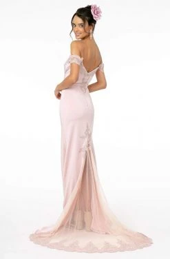 Elizabeth K - GL2958 Beaded Lace Appliqued Off Shoulder Jersey Gown 27 Elizabeth K - GL2958 Beaded Lace Appliqued Off Shoulder Jersey Gown
