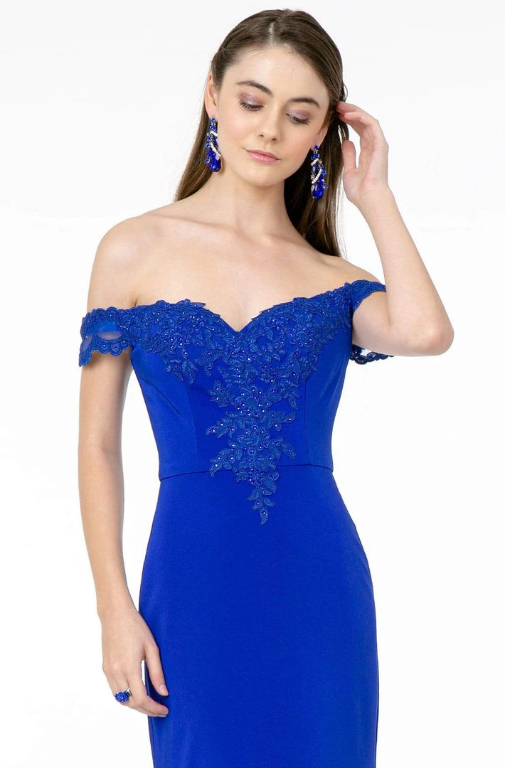 Elizabeth K - GL2958 Beaded Lace Appliqued Off Shoulder Jersey Gown 13 Elizabeth K - GL2958 Beaded Lace Appliqued Off Shoulder Jersey Gown