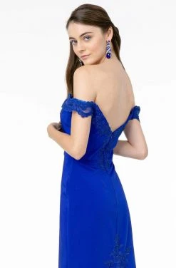 Elizabeth K - GL2958 Beaded Lace Appliqued Off Shoulder Jersey Gown 33 Elizabeth K - GL2958 Beaded Lace Appliqued Off Shoulder Jersey Gown