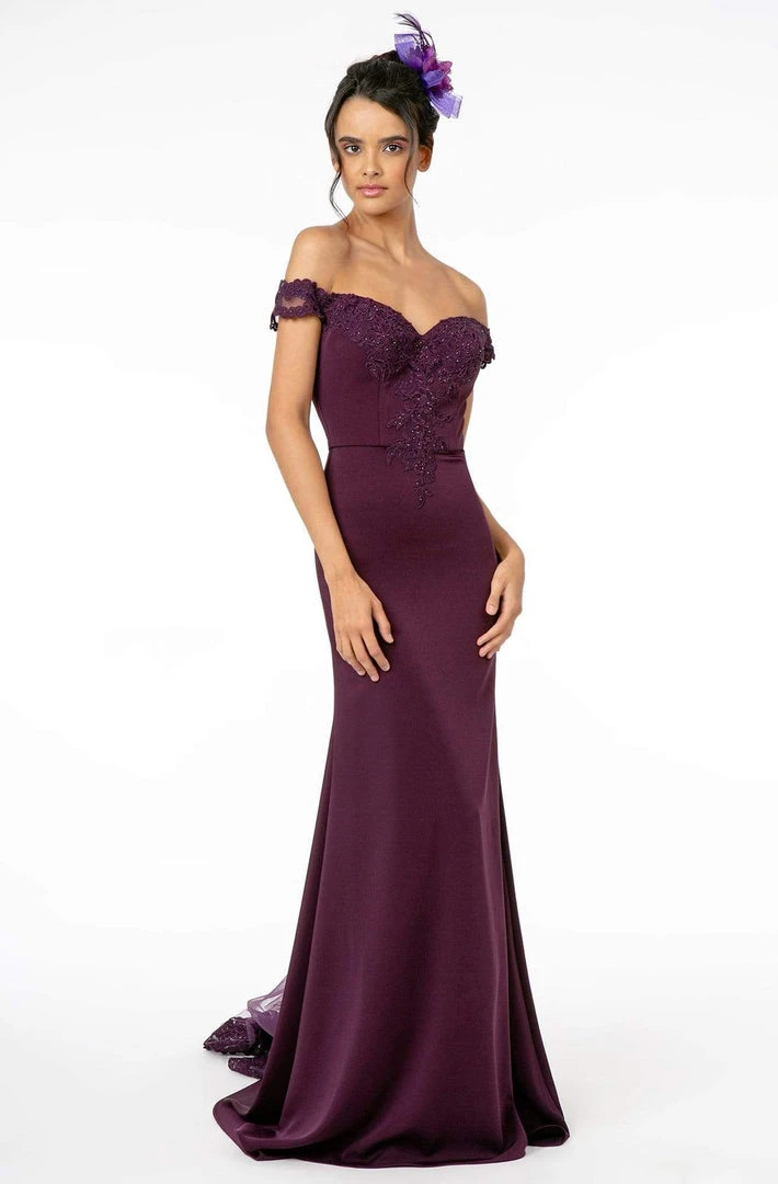 Elizabeth K - GL2958 Beaded Lace Appliqued Off Shoulder Jersey Gown 3 Elizabeth K - GL2958 Beaded Lace Appliqued Off Shoulder Jersey Gown