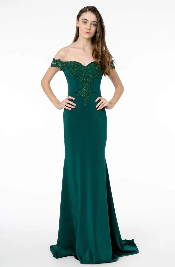 Elizabeth K - GL2958 Beaded Lace Appliqued Off Shoulder Jersey Gown 15 Elizabeth K - GL2958 Beaded Lace Appliqued Off Shoulder Jersey Gown