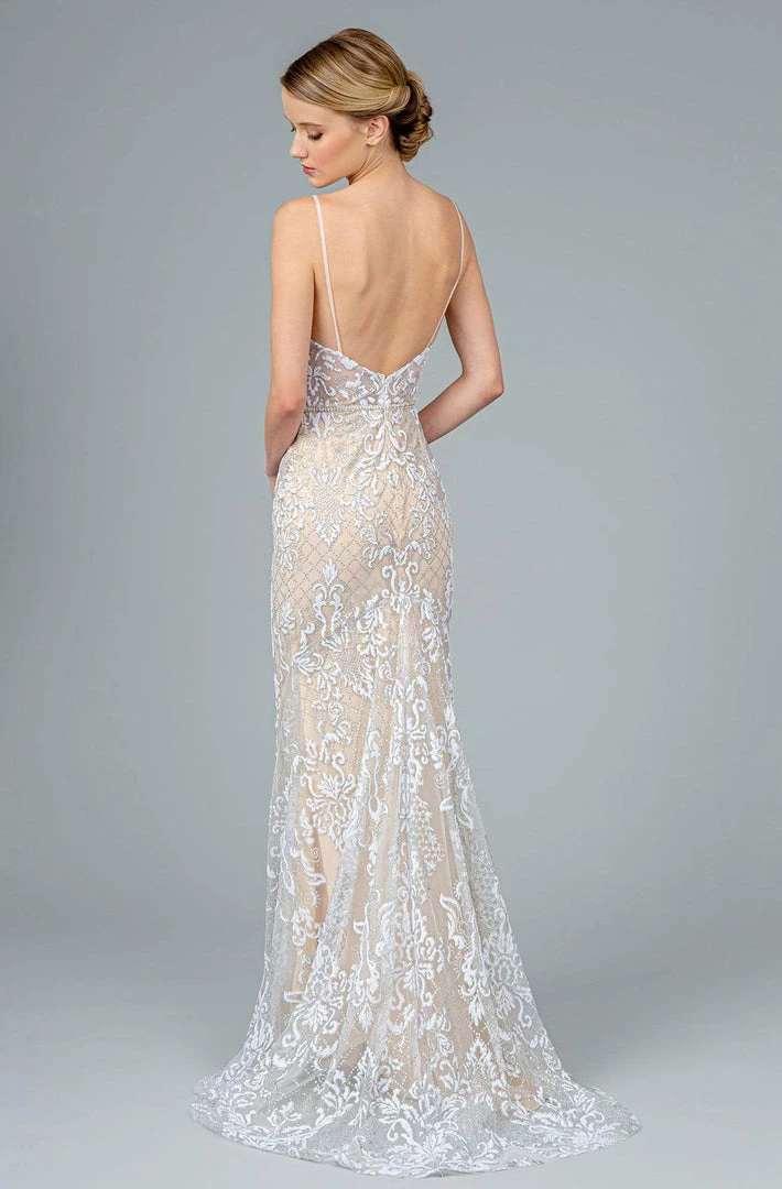 Elizabeth K - GL2990 Jeweled Deep V-Neck Sheath Dress 10 Elizabeth K - GL2990 Jeweled Deep V-Neck Sheath Dress