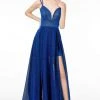Elizabeth K - GL2997 Deep V-Neck A-Line Gown With Slit 2 Elizabeth K - GL2997 Deep V-Neck A-Line Gown With Slit