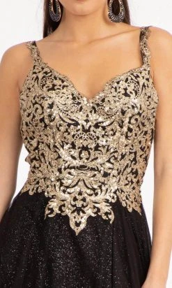 Elizabeth K GL3020 - Sleeveless Low-cut V-neck Long Dress