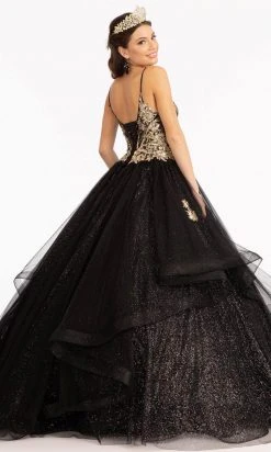 Elizabeth K GL3021 - Sleeveless Plunging V-neck Ballgown