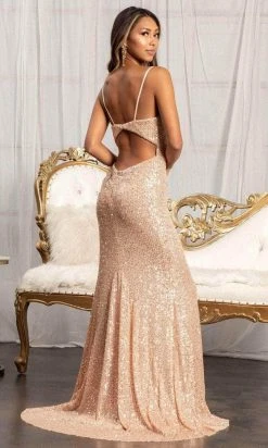 Elizabeth K GL3023 - Sequined Cutout Evening Gown 23 Elizabeth K GL3023 - Sequined Cutout Evening Gown
