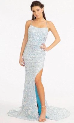 Elizabeth K GL3051 - Sleeveless Sequined Evening Gown