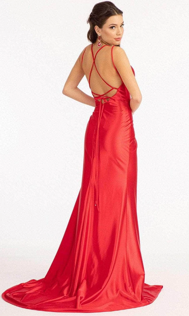 Elizabeth K GL3061 - Lace Up Satin Evening Dress 12 Elizabeth K GL3061 - Lace Up Satin Evening Dress