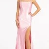 Elizabeth K GL3061 - Lace Up Satin Evening Dress