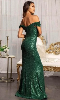 Elizabeth K GL3064 - Off Shoulder Sleeve Mermaid Dress