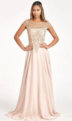 Elizabeth K GL3065 - Embroidered Scoop Formal Gown
