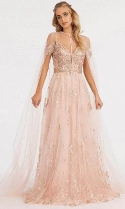 Elizabeth K GL3070 - Draping Sleeves Formal Gown 18 Elizabeth K GL3070 - Draping Sleeves Formal Gown