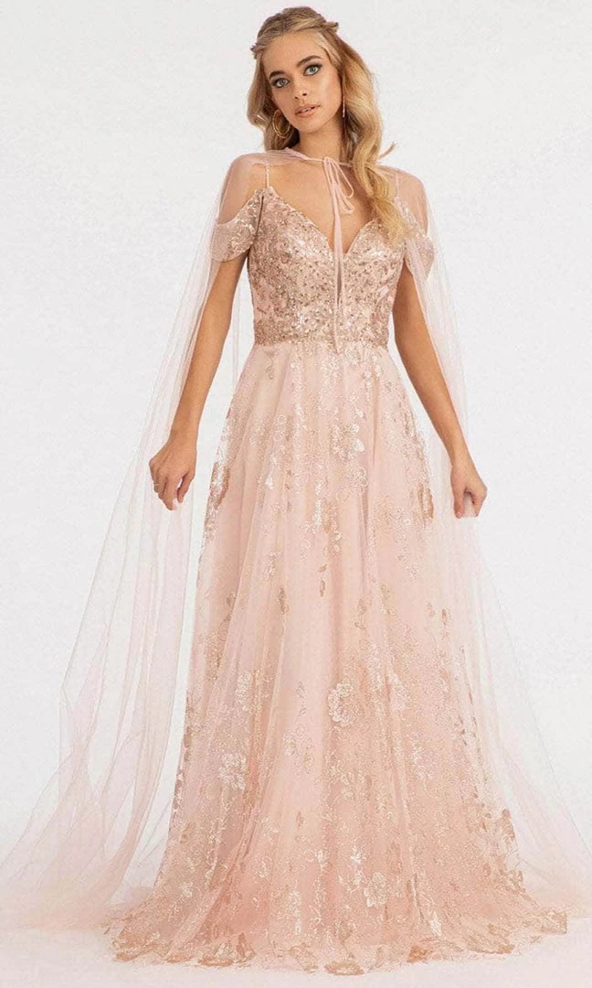 Elizabeth K GL3070 - Draping Sleeves Formal Gown 5 Elizabeth K GL3070 - Draping Sleeves Formal Gown