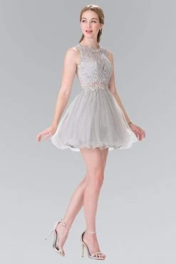 Elizabeth K - GS1427 Sleeveless Lace Bodice Short Dress 20 Elizabeth K - GS1427 Sleeveless Lace Bodice Short Dress