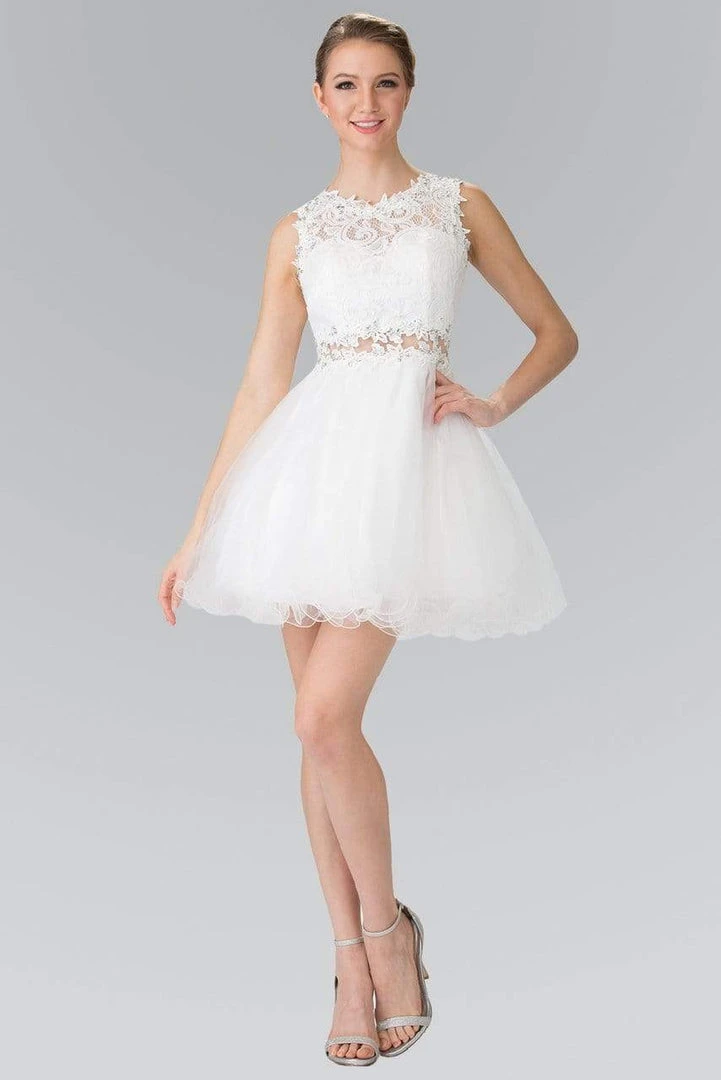 Elizabeth K - GS1427 Sleeveless Lace Bodice Short Dress 12 Elizabeth K - GS1427 Sleeveless Lace Bodice Short Dress