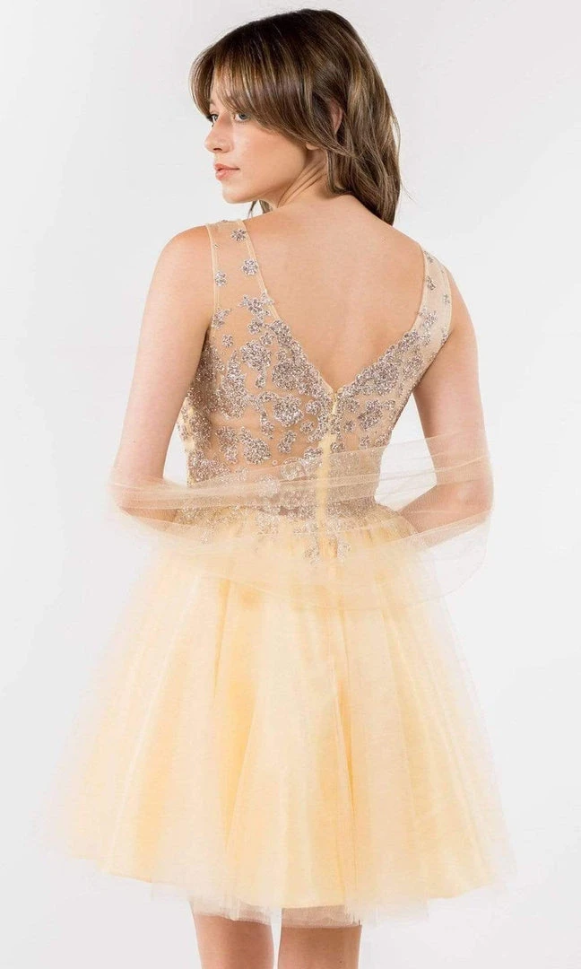 Elizabeth K - GS1968 Glitter Ornate A-Line Short Dress 13 Elizabeth K - GS1968 Glitter Ornate A-Line Short Dress