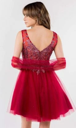 Elizabeth K - GS1968 Glitter Ornate A-Line Short Dress 27 Elizabeth K - GS1968 Glitter Ornate A-Line Short Dress