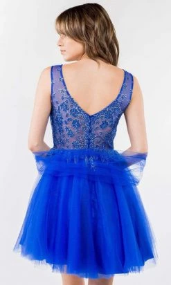 Elizabeth K - GS1968 Glitter Ornate A-Line Short Dress 33 Elizabeth K - GS1968 Glitter Ornate A-Line Short Dress