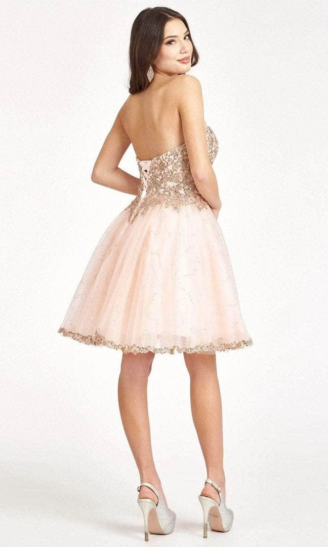 Elizabeth K GS1980 - Sequin Applique A-Line Cocktail Dress 4 Elizabeth K GS1980 - Sequin Applique A-Line Cocktail Dress