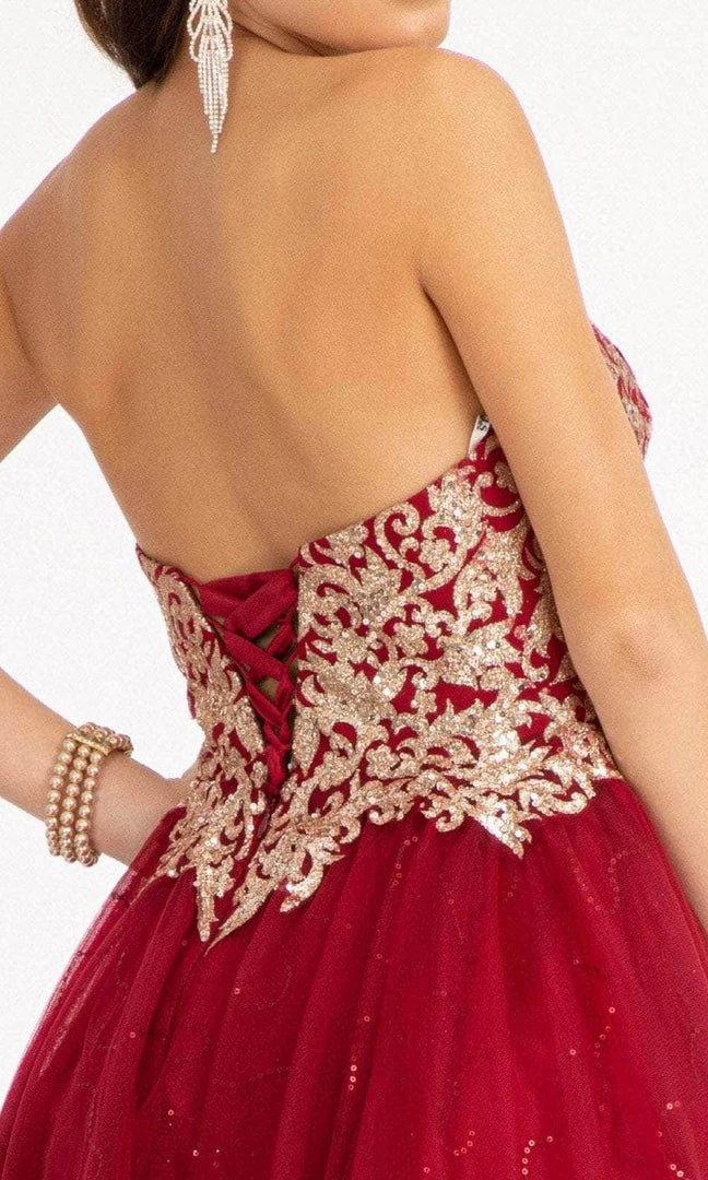 Elizabeth K GS1980 - Sequin Applique A-Line Cocktail Dress 10 Elizabeth K GS1980 - Sequin Applique A-Line Cocktail Dress