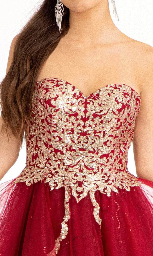 Elizabeth K GS1980 - Sequin Applique A-Line Cocktail Dress 9 Elizabeth K GS1980 - Sequin Applique A-Line Cocktail Dress