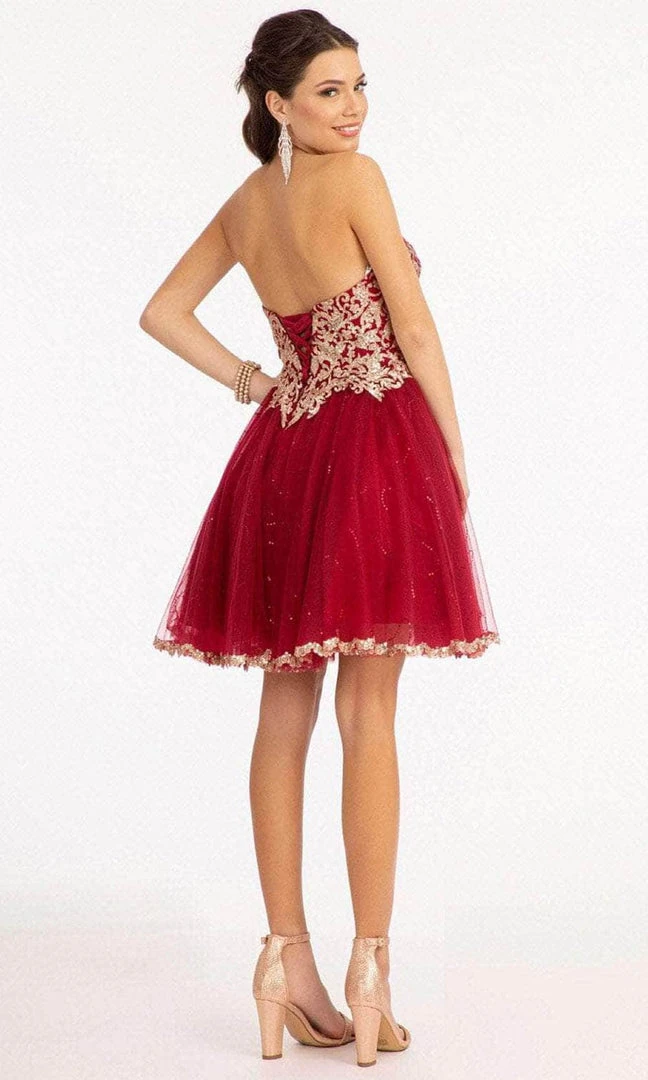 Elizabeth K GS1980 - Sequin Applique A-Line Cocktail Dress 8 Elizabeth K GS1980 - Sequin Applique A-Line Cocktail Dress