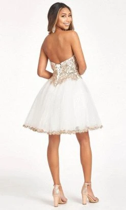 Elizabeth K GS1980 - Sequin Applique A-Line Cocktail Dress 39 Elizabeth K GS1980 - Sequin Applique A-Line Cocktail Dress