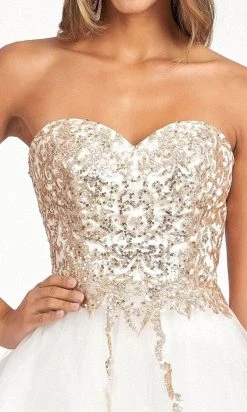 Elizabeth K GS1980 - Sequin Applique A-Line Cocktail Dress 40 Elizabeth K GS1980 - Sequin Applique A-Line Cocktail Dress