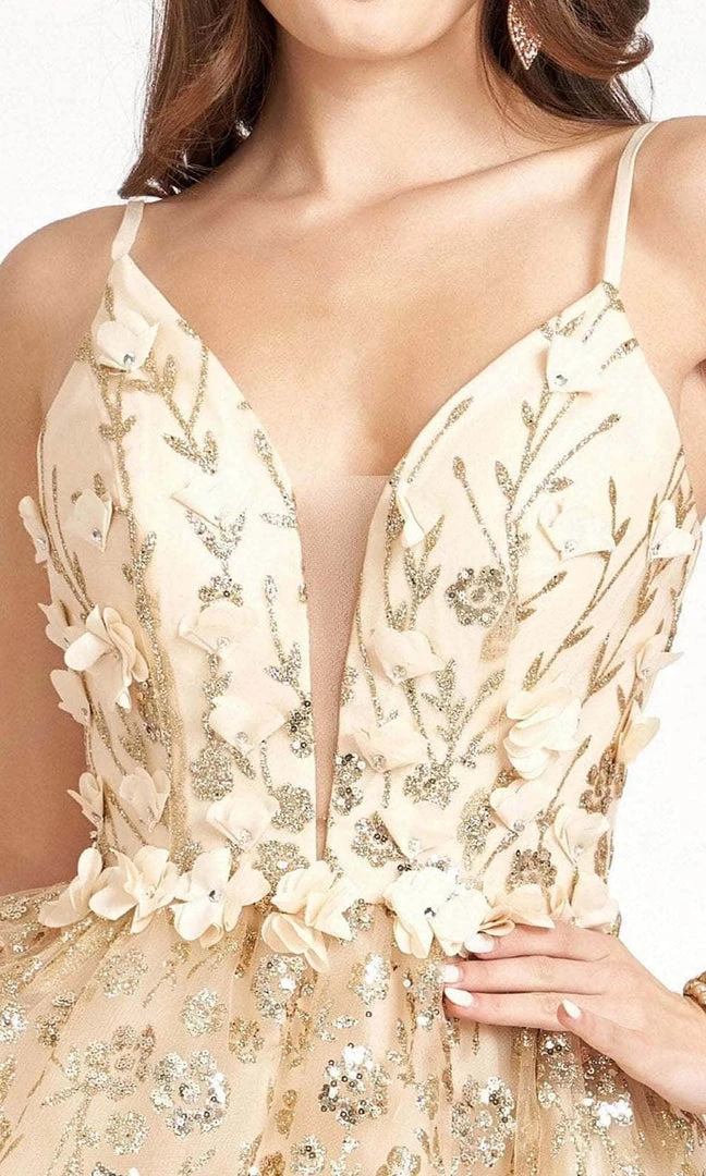 Elizabeth K GS1998 - Deep V-Neck Short Dress 5 Elizabeth K GS1998 - Deep V-Neck Short Dress