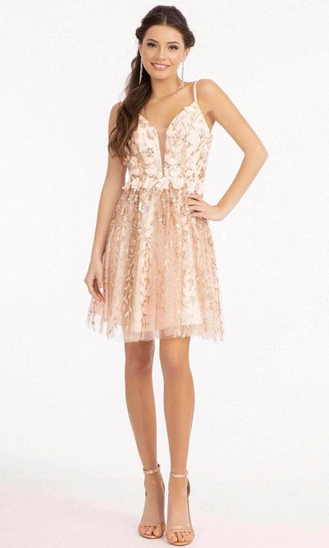 Elizabeth K GS1998 - Deep V-Neck Short Dress 11 Elizabeth K GS1998 - Deep V-Neck Short Dress