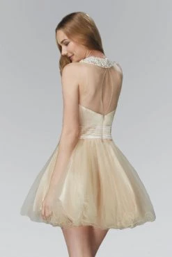 Elizabeth K - GS2032 Beaded Illusion High Neck Tulle Dress 5 Elizabeth K - GS2032 Beaded Illusion High Neck Tulle Dress