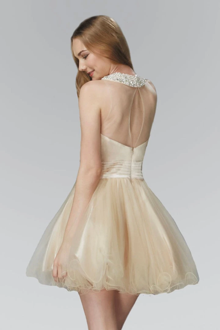 Elizabeth K - GS2032 Beaded Illusion High Neck Tulle Dress 4 Elizabeth K - GS2032 Beaded Illusion High Neck Tulle Dress