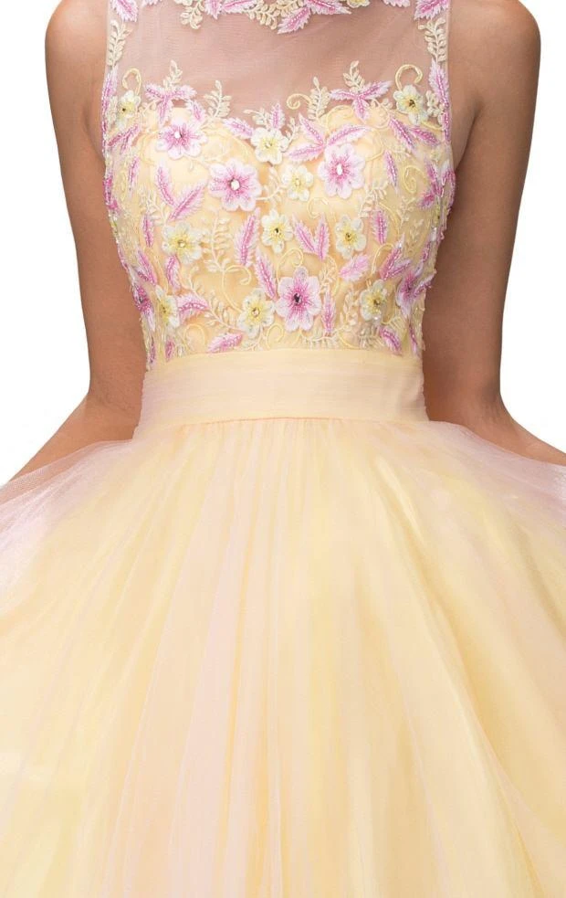 Elizabeth K - GS2124 Sleeveless Floral Cocktail Dress 4 Elizabeth K - GS2124 Sleeveless Floral Cocktail Dress