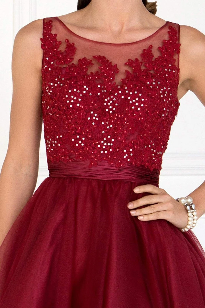 Elizabeth K - GS2414 Sparkly Beaded Lace Bodice Tulle Cocktail Dress 5 Elizabeth K - GS2414 Sparkly Beaded Lace Bodice Tulle Cocktail Dress