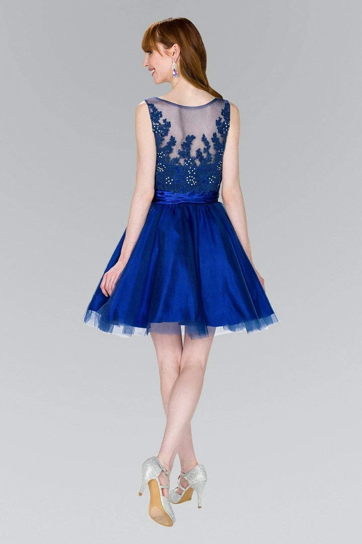 Elizabeth K - GS2414 Sparkly Beaded Lace Bodice Tulle Cocktail Dress 8 Elizabeth K - GS2414 Sparkly Beaded Lace Bodice Tulle Cocktail Dress