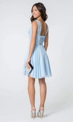 Elizabeth K - GS2807 Lace Bodice Corset Back Chiffon Dress 21 Elizabeth K - GS2807 Lace Bodice Corset Back Chiffon Dress