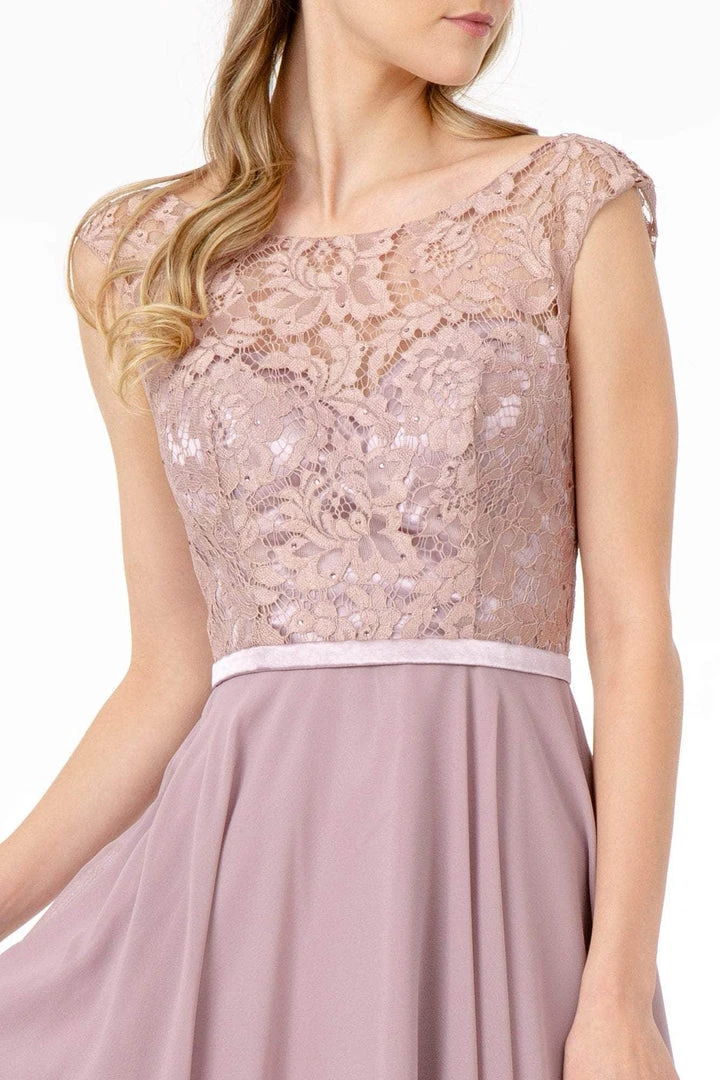 Elizabeth K - GS2807 Lace Bodice Corset Back Chiffon Dress 15 Elizabeth K - GS2807 Lace Bodice Corset Back Chiffon Dress